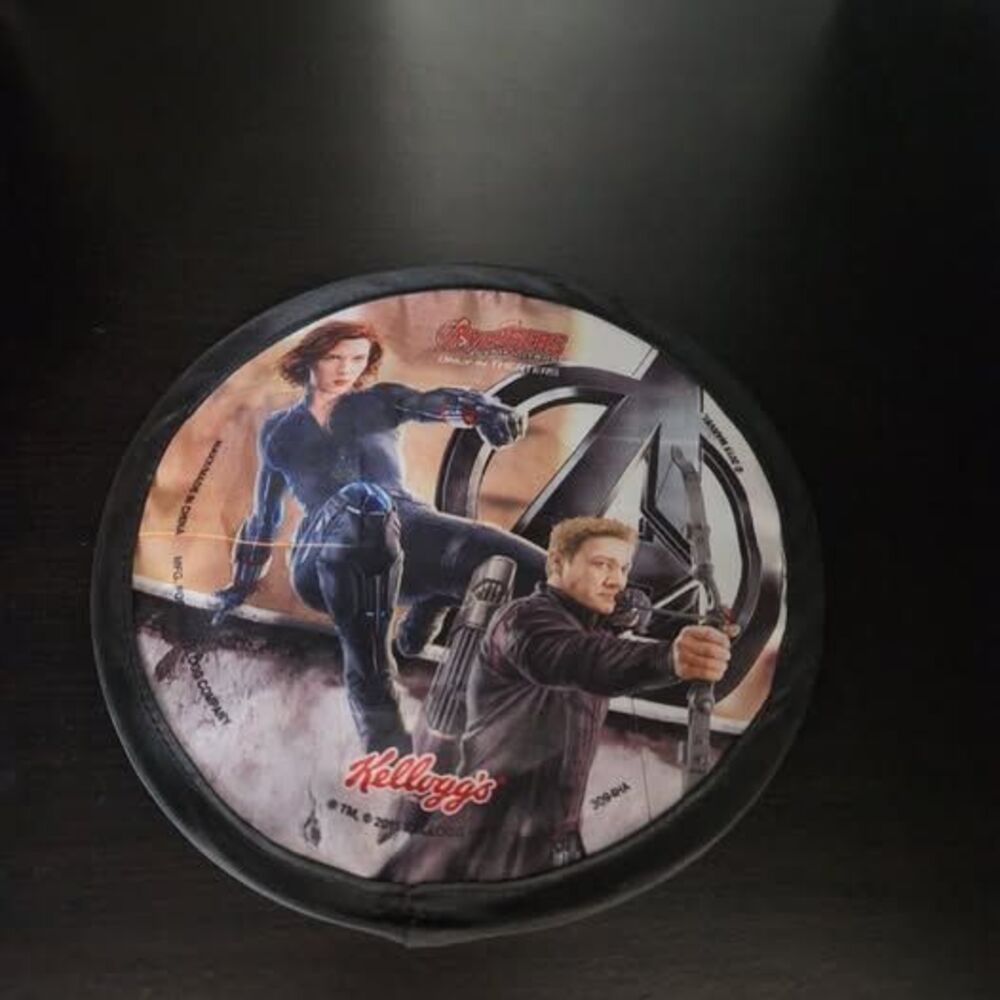 Avengers Kellogg's Cereal Insert Soft Flyer Disc Black Widow & Hawkeye 2015